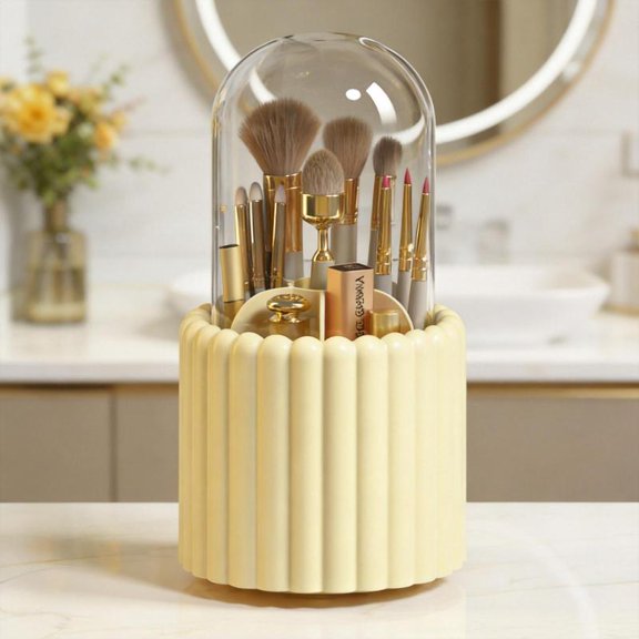 Zeiwohndc Small Revolving Makeup Storage Box Plastic Multilayer Cosmetic Holder
