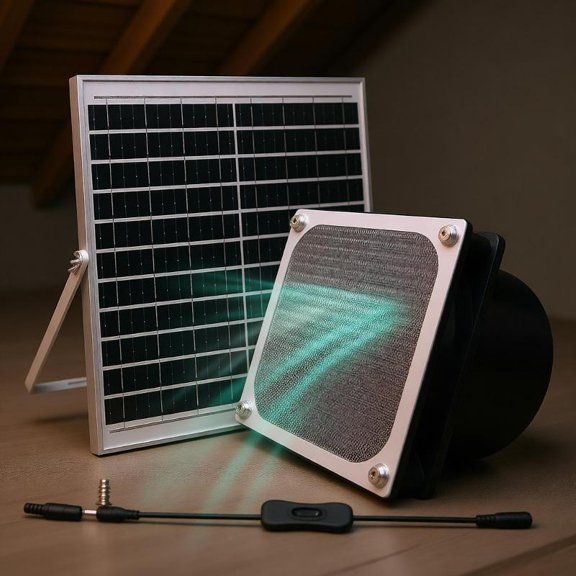 Zeiwohndc Small Solar Powered Ventilation Fan 2800RPM For Chicken Coop Greenhouse