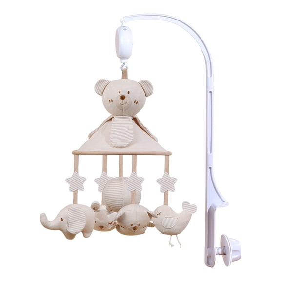 Zeiwohndc Soft Cotton Infant Crib Mobile With Music Box Hanging Toy For Baby Education