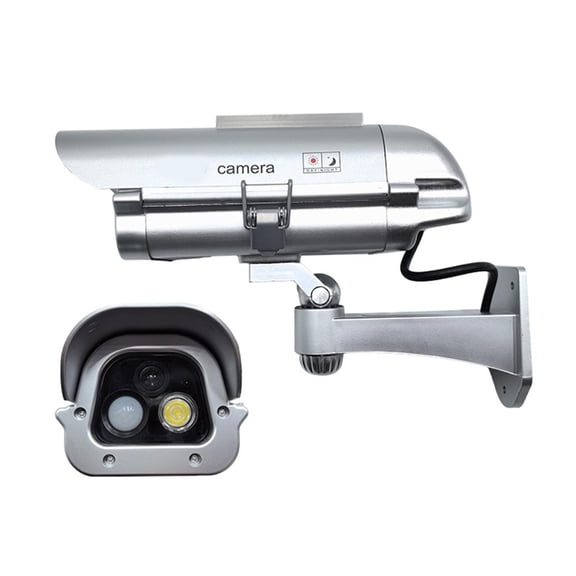 Zeiwohndc Solar Power Movement Sensors Fake Security Camera with LED Lights 216mm