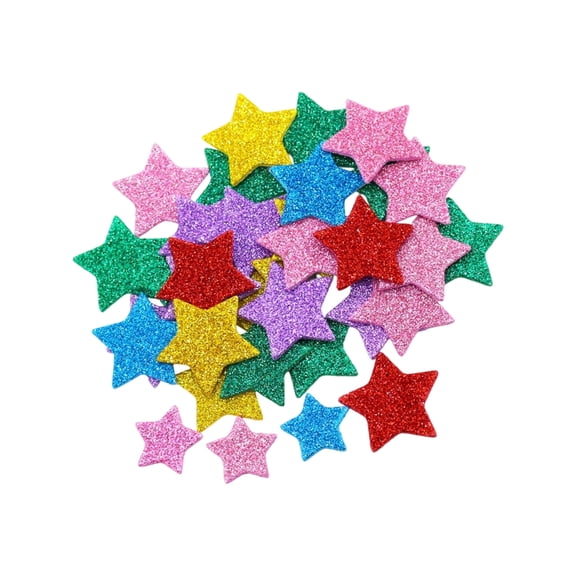 Zeiwohndc Sparkling Number Heart Star Decorative Sticker Adhesive Foam Sticker for Kid