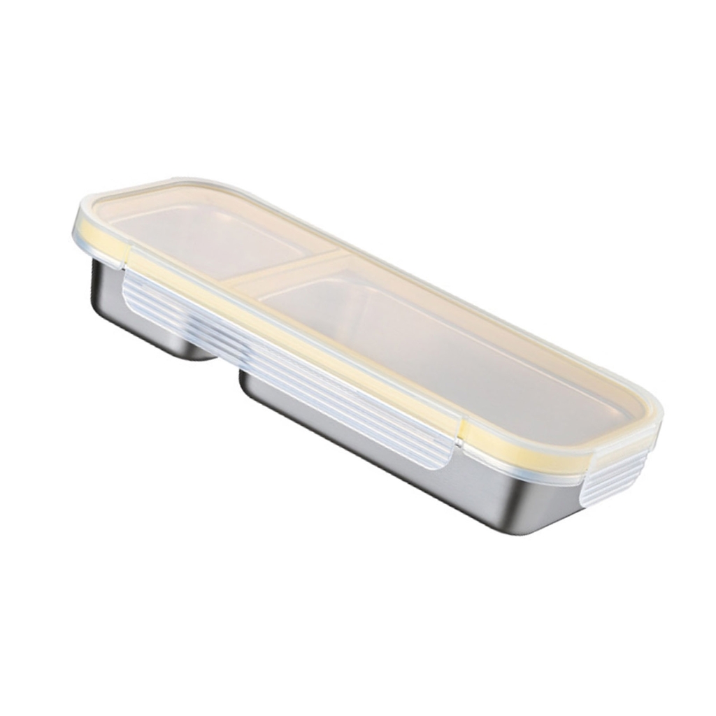 Zeiwohndc Stainless Steel Lunch Box Multi Compartment with Plastic Lid ...