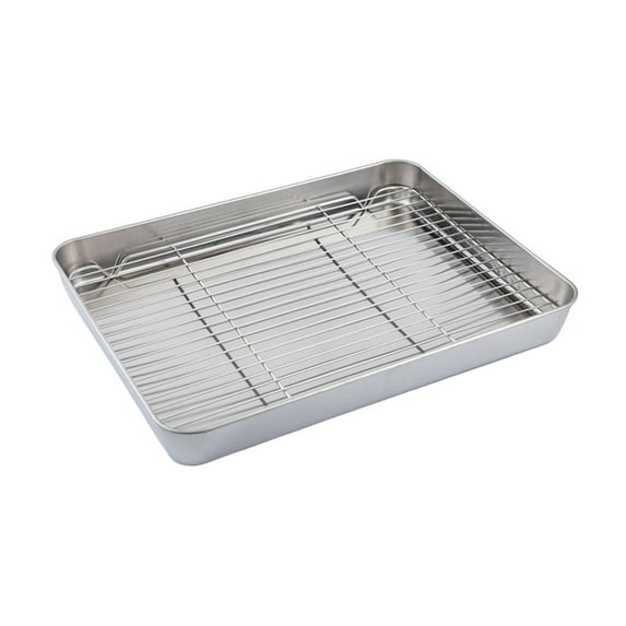 Zeiwohndc Stainless Steel Roasting Baking Pan With Rack For Large Capacity Even Heating