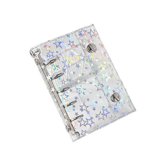 Zeiwohndc Star Decorated Clear Two Clasps Ring Binder Folder PVC Material For Students Professional