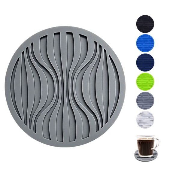 Zeiwohndc Striped Silicone Coaster Heat Resistant Dishwasher Safe Decorative Tableware