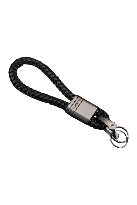 Strong Car Key Rings Textured Weave Pattern Metal Attachments for Automotive