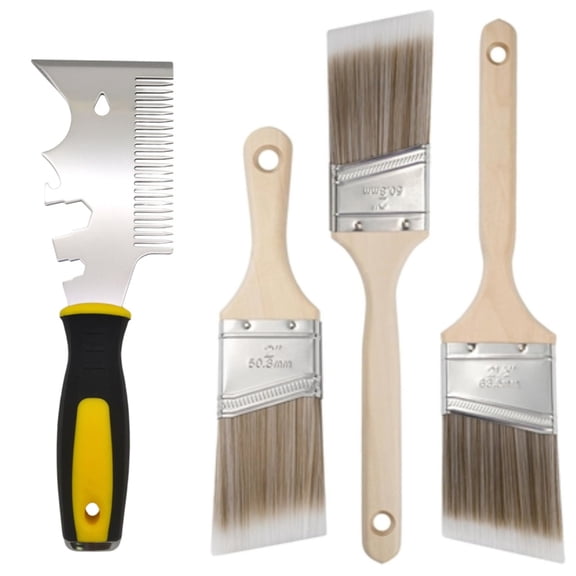 Zeiwohndc Strong Painting 2.5 Inch Angled Brush With Detangling Comb Edge Coverage