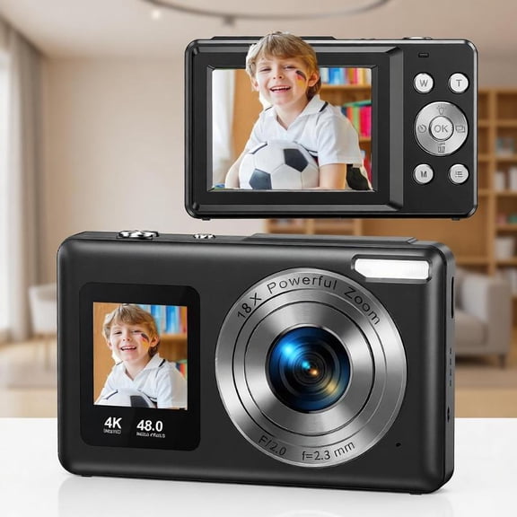 Zeiwohndc Stylish 4K Selfie Camera With 18X Zooming Double Screens For Everyday Use