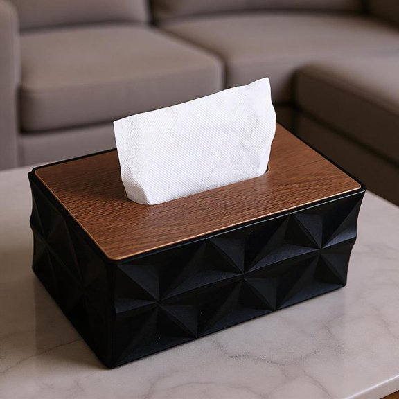 Zeiwohndc Stylish Home Napkin Storage Organizer Geometric Pattern Tissue Dispenser Box