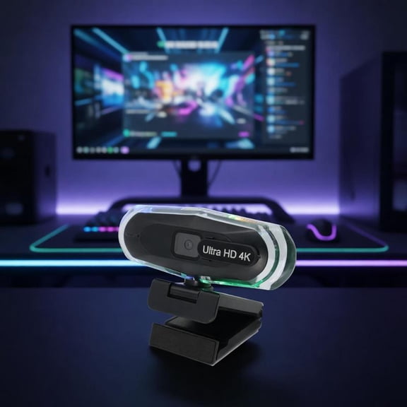 Zeiwohndc Stylish LED Light Webcam 1080P 60fps/4K30fps UHD Quality For Content Creators
