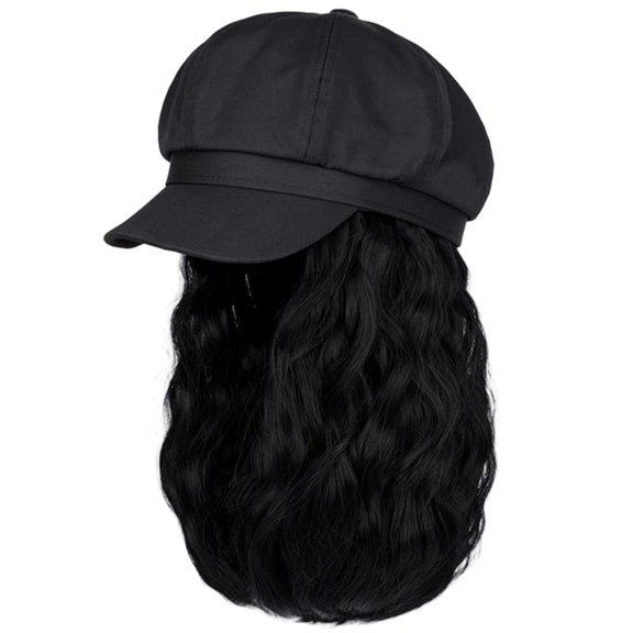 Zeiwohndc Synthetic Fiber Curly Wigs Cap Casual Quick Change Hair Extensions