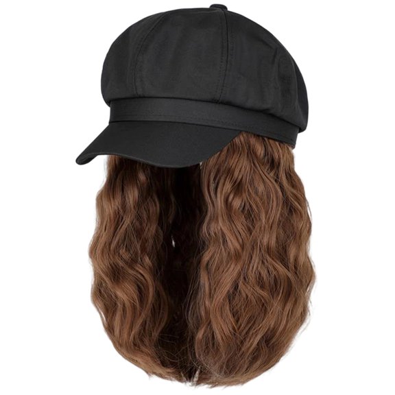 Zeiwohndc Synthetic Fiber Curly Wigs Cap Casual Quick Change Hair Extensions