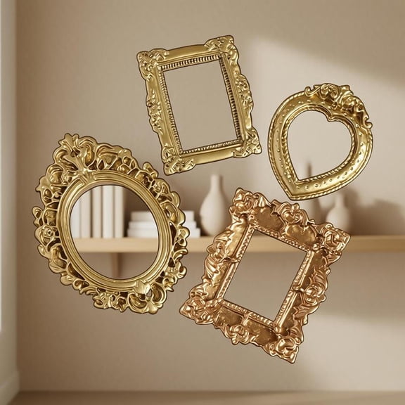Zeiwohndc Tiny Antique Photo Frame Tiny Baroques Ornate Frame 4Pcs Mini Picture Frame