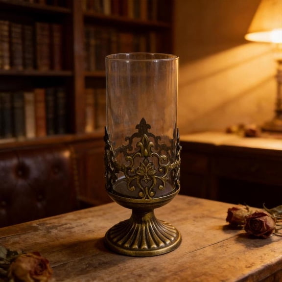 Zeiwohndc Tornadoes Candle Holders Pillar Candle Holders with Glass Sleeve Centerpiece