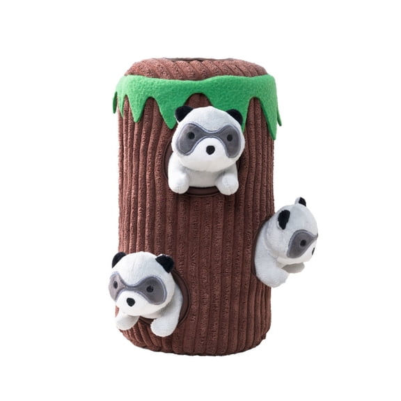 Zeiwohndc Treehouse Panda Dog Squeaky Toy Soft Plush Pet Chewing Exercise Engagement Toy