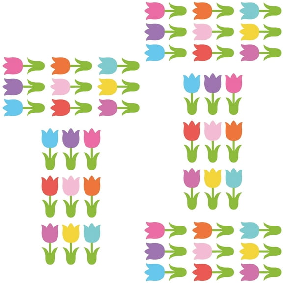 Zeiwohndc Tulips Shape 45 Pieces Decorative Paper Cut Outs For Seasonal Crafting Parties