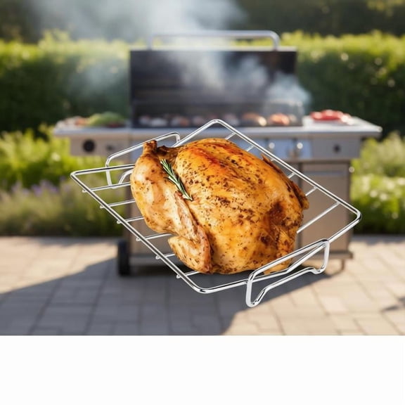 Zeiwohndc Turkey Roasting V Rack Roasting Pan for Grilling Poultry Chicken