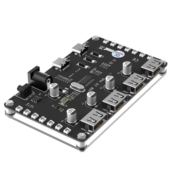 Zeiwohndc USB 2.0 4 Port Hub With LED Light Replacement Adapter Board Auxiliary Power