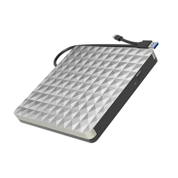 Zeiwohndc USB 3.0 Fast Speed Diamond Pattern External DVD Drive with Type C Connection
