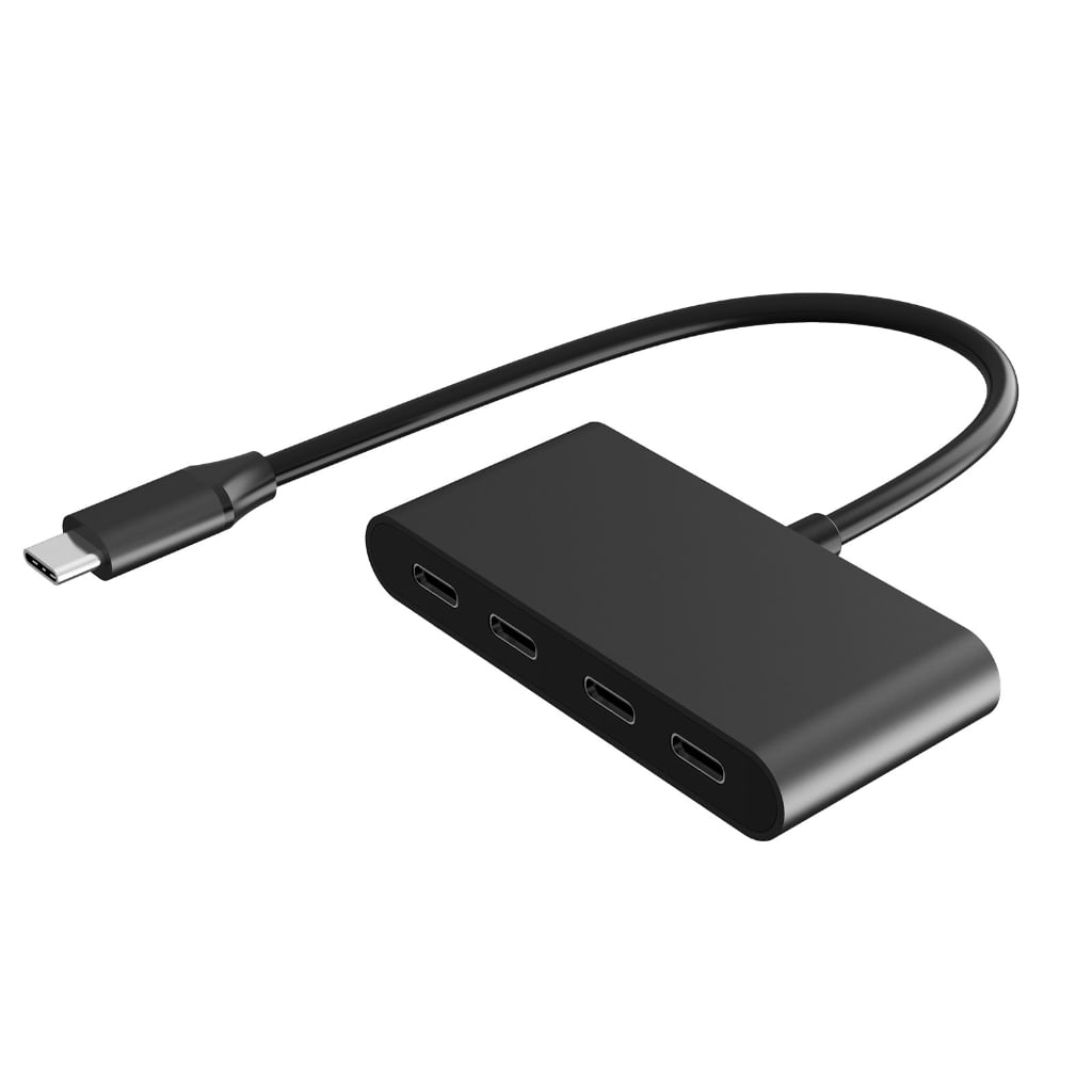 Zeiwohndc USB C Hub for Laptop 4 Ports Type C Splitter Data Transfer Only Aluminum Alloy
