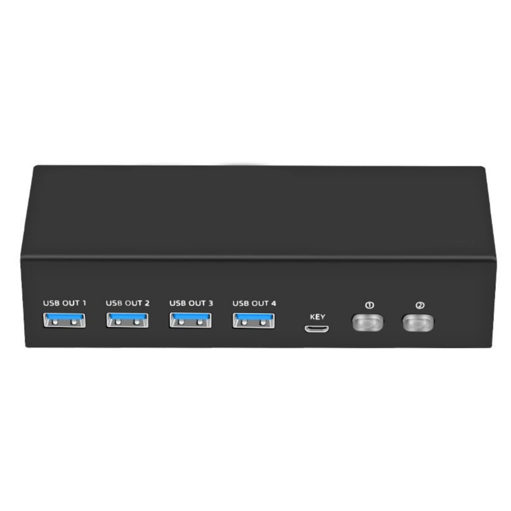 Zeiwohndc USB3.0 KVM Switcher 8K@60Hz Monitors KVM With 4 USB3.0 Port 2 in 2 out