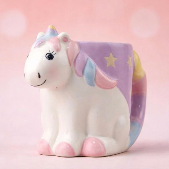 Zeiwohndc Unicorns Shaped Ceramic Coffee Mug Large Capacity Drinking Cup with Handle