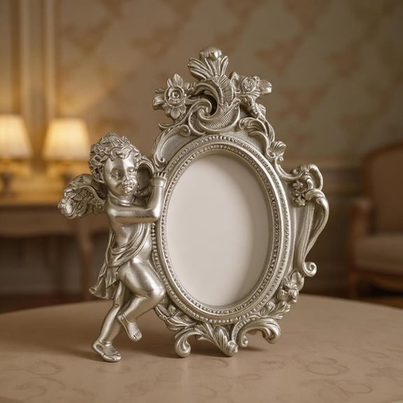 Zeiwohndc Victorian Home Decors Photo Frame Raised Angel Figure Tabletop Picture Frame