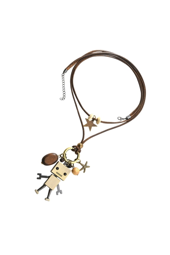 Vintage Movable Robot Necklace With Adjustable Arms Legs For Unique Style