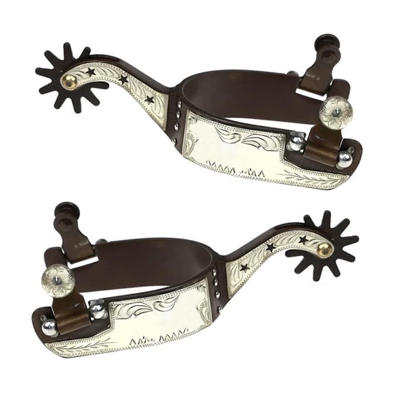 Zeiwohndc Western Cowboy Spur with Rowel Mens Roping Spur Horse Riding Accessories