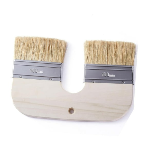 Zeiwohndc Wide Double Head Limewash Brush Natural Bristles U ShapeGrip For Texture Walls