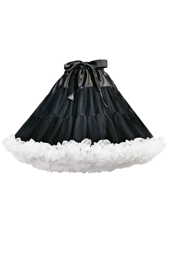 Women's Crinoline Petticoat Black Half Slips Underskirt for Wedding Dress