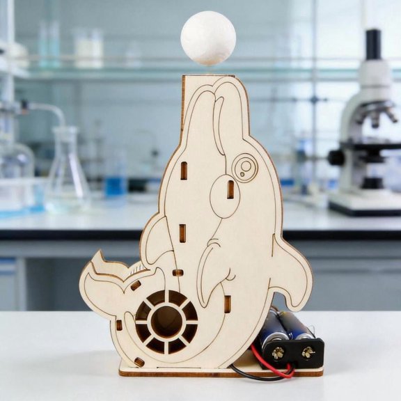 Zeiwohndc Wooden Electric Air Dolphin Floating Ball Aerodynamic Experiment Demonstrator