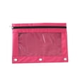 thumbnail image 1 of Zeiyignr 3 Ring Binder Pencil Pouch with Smooth Zipper, Portable Clear Window Pencil Case, for Storing Pens, Pencils, Erasers and Rulers, 2Pc Hot Pink, 1 of 9