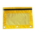 thumbnail image 1 of Zeiyignr 3 Ring Binder Pencil Pouch with Smooth Zipper, Portable Clear Window Pencil Case, for Storing Pens, Pencils, Erasers and Rulers, 2Pc Yellow, 1 of 9