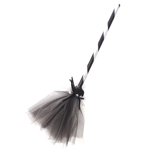 Zeiyignr Halloween Plastic Witch Broomstick, Foldable Halloween Cosplay Costume Props, Masquerade Dress Up Costume Decoration Gray