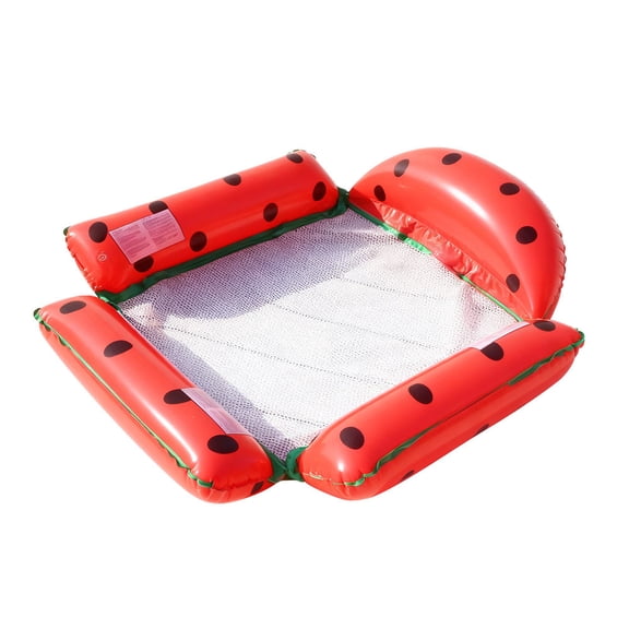 Zeiyignr Inflatable Pool Float Lounger with Mesh Bottom, Fruit Design, Portable Floating Hammock Chair, for Swimming Pool, Beach, Lake, Travel Watermelon