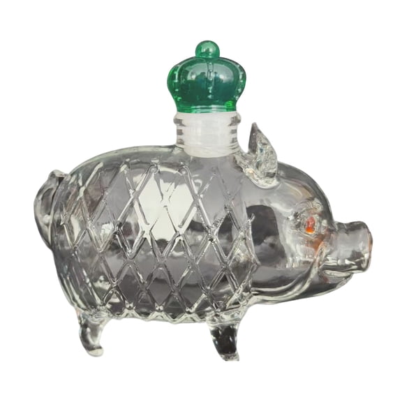 Zeiyignr Pig Whisky Bottle, Glass Funny Animal Wine Bottle, for Whisky, Vodka, Scotch Whisky, Rum, Tequila Lovers Gift Clear