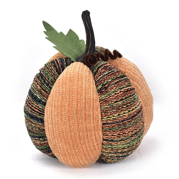 Zeiyignr Purely Handmade Pumpkin Pillows, Fall Throw Pillow Ornaments, Pumpkin Shaped Pillow for Couch Autumn Decorative Cushion Brown