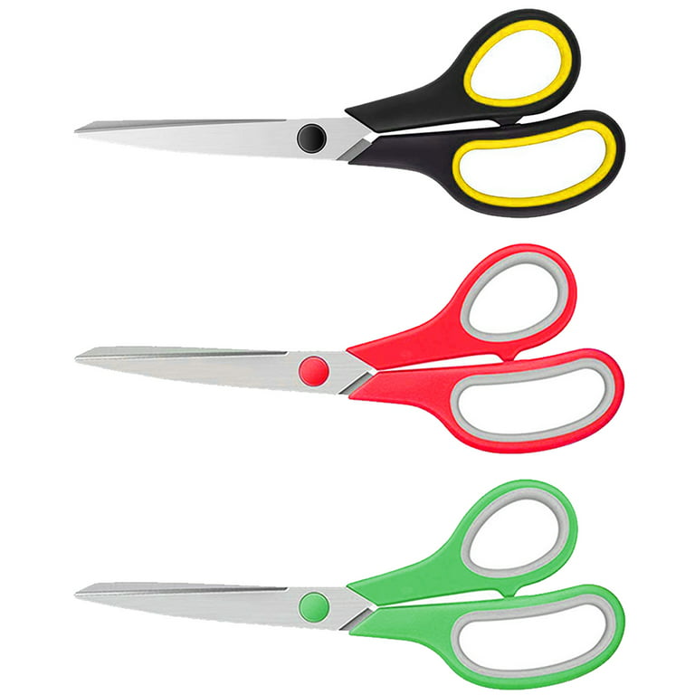 Scissors All Purpose 3 Pack - Craft Scissors for Office, Crafting, School  and Home Supplies, Sharp Titanium Blades Shears, Cute Sewing Scissors for