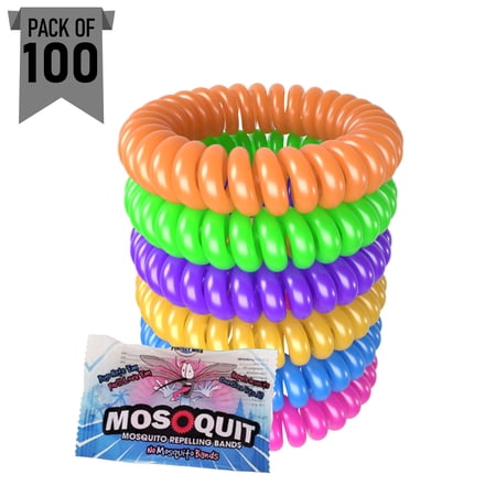ZekPro Insect Repellent Bracelet - 100 Pack: Protects Against Mosquitoes, Gnats, and More | DEET-Free, Natural Formula | Waterproof Bands for Outdoor Adventure and Travel | One Size Fits All