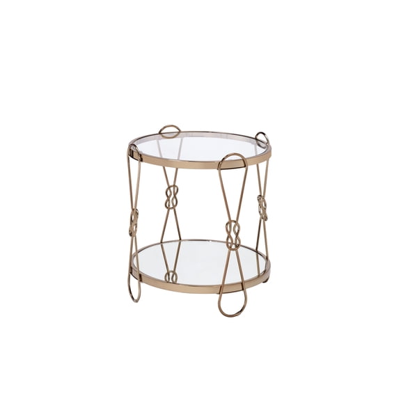 Zekera Mirrored & Champagne Finish End Table