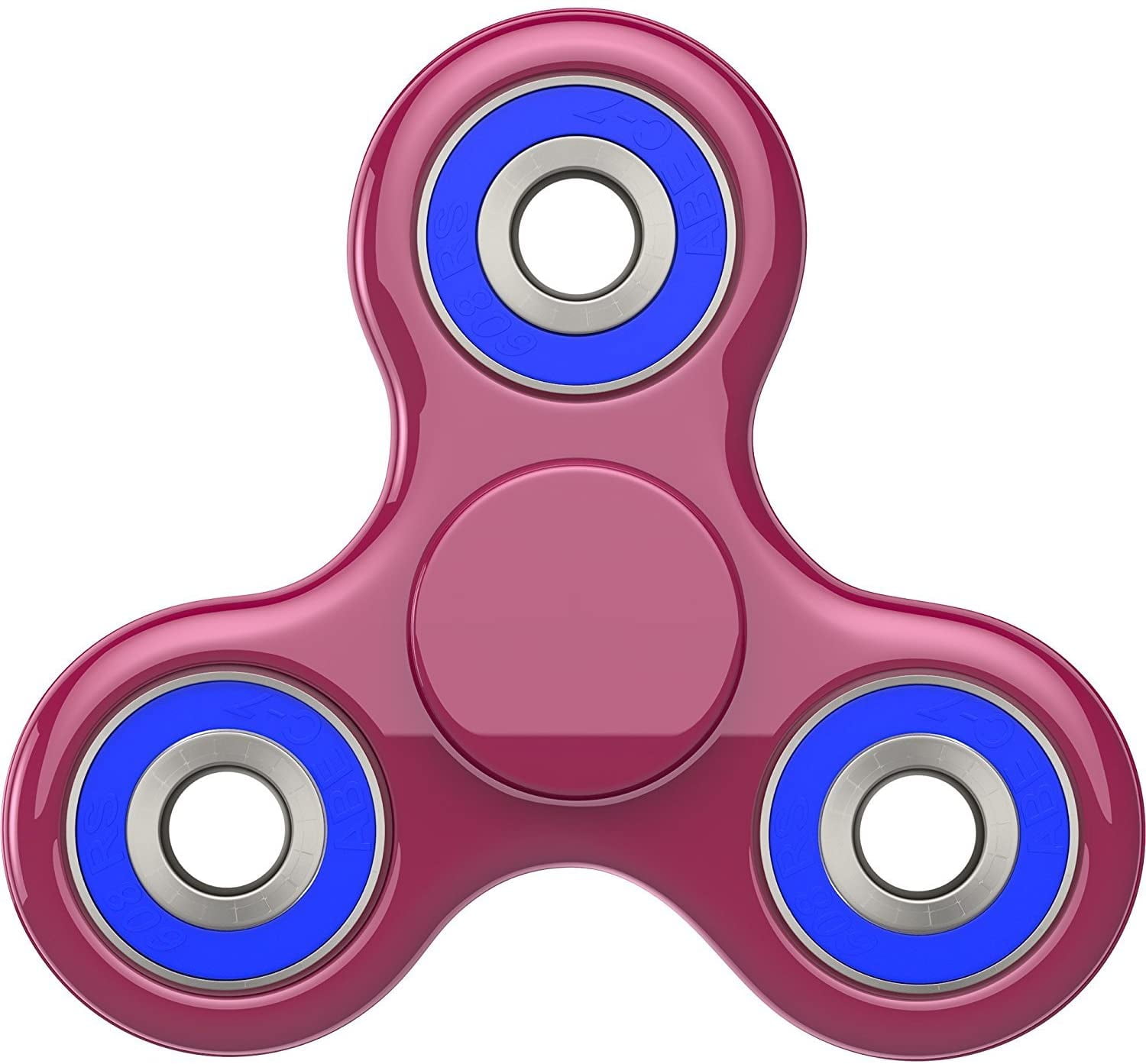 2017 Aluminium Alloy 360 Degree Rotation EDC Hand Spinner Metal Fidget ADHD  Focus Ultra Durable Copper Tri-Spinner Fidget Toy, Pink 