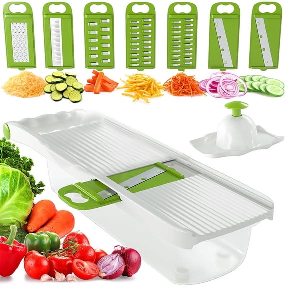 Colorfish Mandoline Slicer, Premium Vegetable Chopper Beside 8 Interchangeable Blades