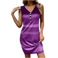 thumbnail image 1 of Zekutng Dresses for Women Casual Sleeveless Tank V Neck Summer Stripe Print Dress for Beach,Sizes S-5XL, 1 of 6