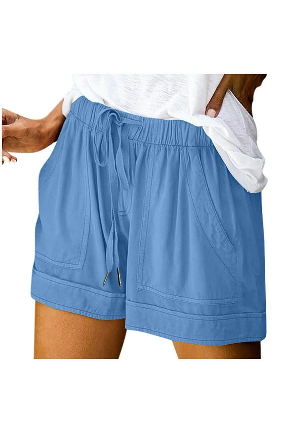 Linen Pants Women Half Elastic High Waist Slim Casual Cotton Hemp Wide Leg Casual Pants,Sizes M-3XL