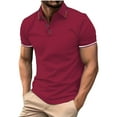 thumbnail image 1 of Zekutng Men's T-Shirts Collared Button-Down Short-Sleeve Pullover,Sizes S-3XL, 1 of 4