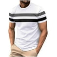 thumbnail image 1 of Zekutng Men's T-Shirts Color-Blocked Crew-Neck Short-Sleeve Striped Shirt,Sizes S-2XL, 1 of 8