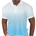 thumbnail image 1 of Zekutng Men's T-Shirts Gradient Short-Sleeve Collared Button-Down Pullover,Sizes M-3XL, 1 of 4