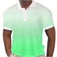 thumbnail image 1 of Zekutng Men's T-Shirts Gradient Short-Sleeve Collared Button-Down Pullover,Sizes M-3XL, 1 of 4