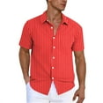 thumbnail image 1 of Zekutng Men's T-Shirts Vertical Striped Casual Short-Sleeve Shirt with Pockets, Button-Down Collar,Sizes M-4XL, 1 of 5